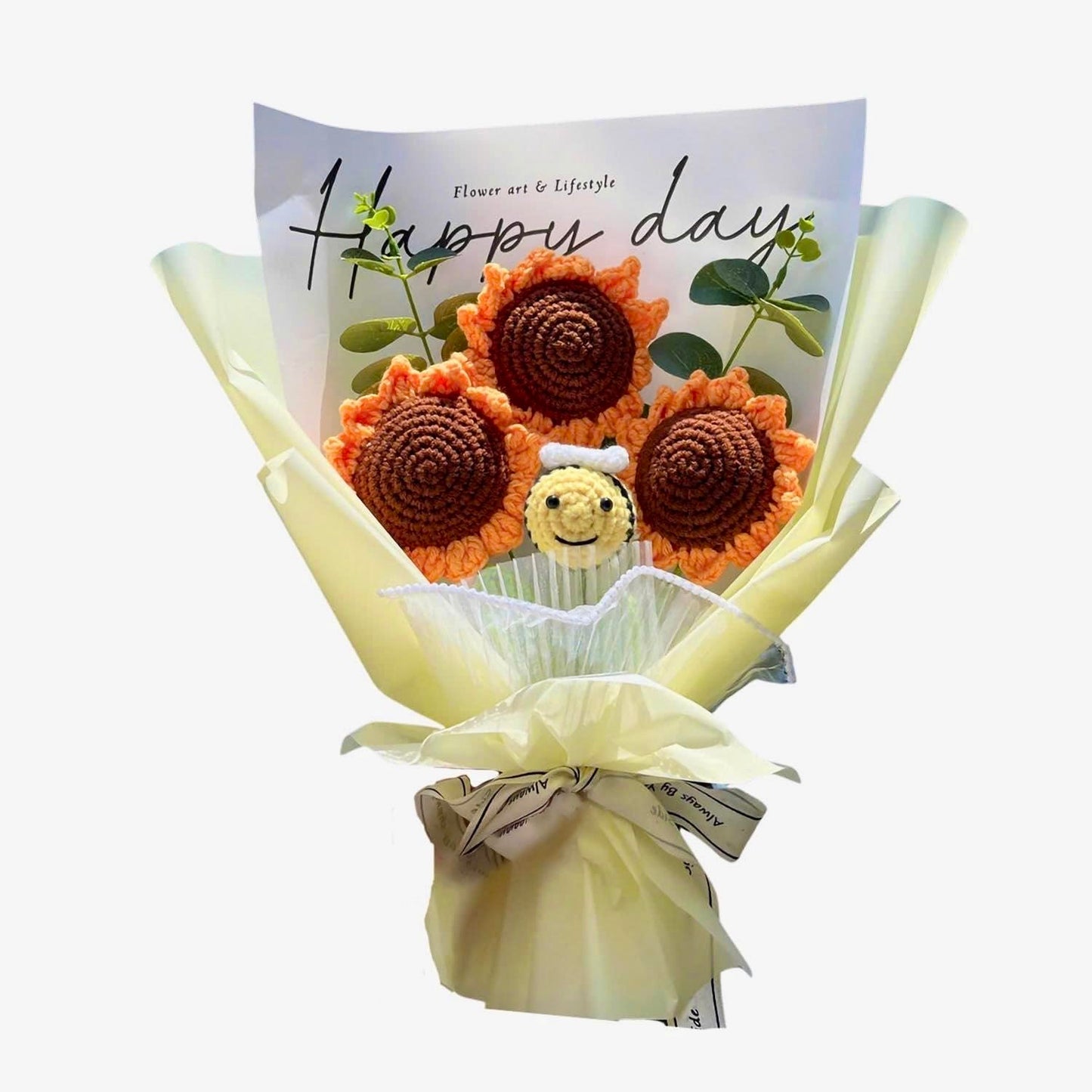 Handmade Crochet Flower Bouquet (Sunflower & Bee)