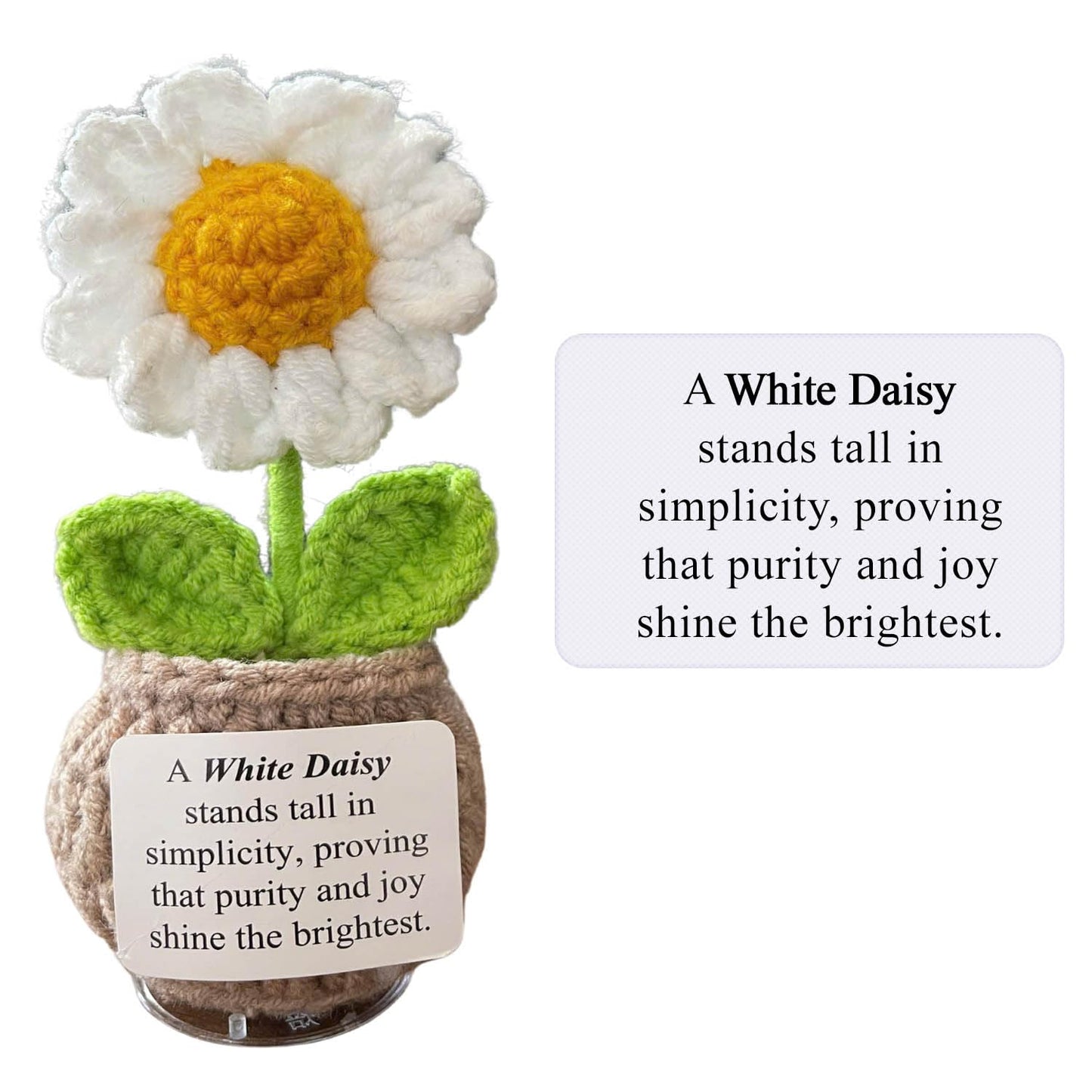 Handmade Crochet Flower with Support Card (Daisy)