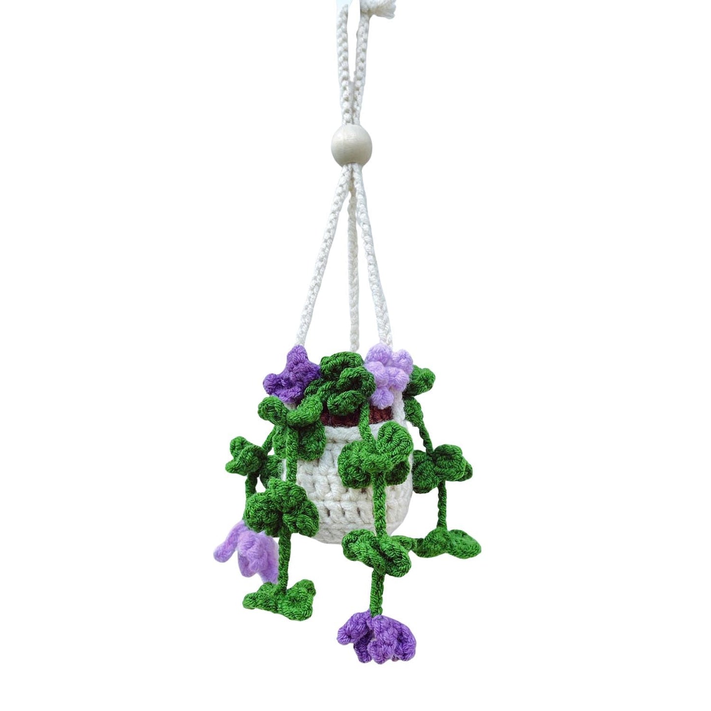 Handmade Crochet Hanging Ornament for Car Rear View Mirror (Clover)
