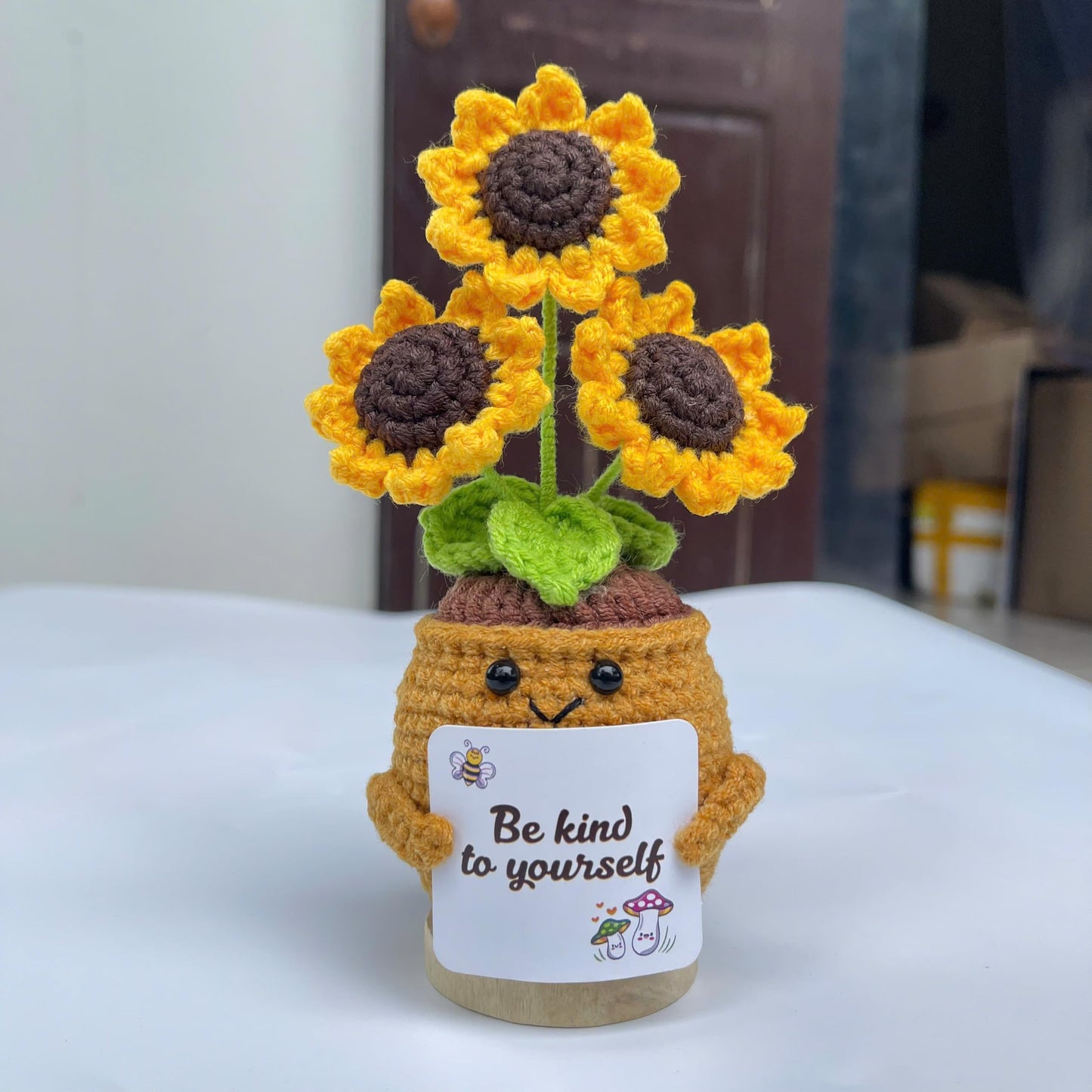 Handmade Crochet Positive Gifts for Women, Friend (Sunflower)