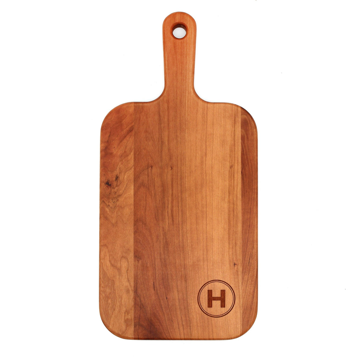 Personalized Last Name Letter Charcuterie Board, Monogram Cherry Wood Paddle Board, Mother’s Day Gift, Wedding Gift, Made in The USA