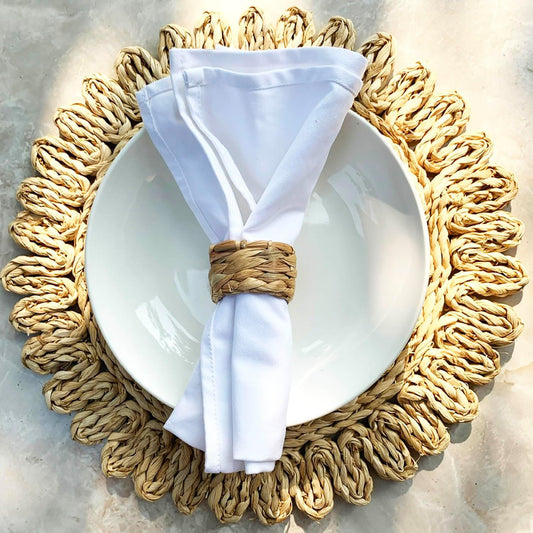 Woven Water Hyacinth Napkin Rings