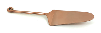Vibhsa Cake Cutting Serving Set with Forks (Copper Finish, Treble Note)