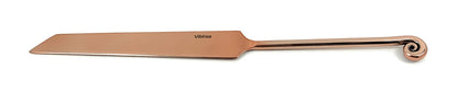 Vibhsa Cake Cutting Serving Set with Forks (Copper Finish, Treble Note)