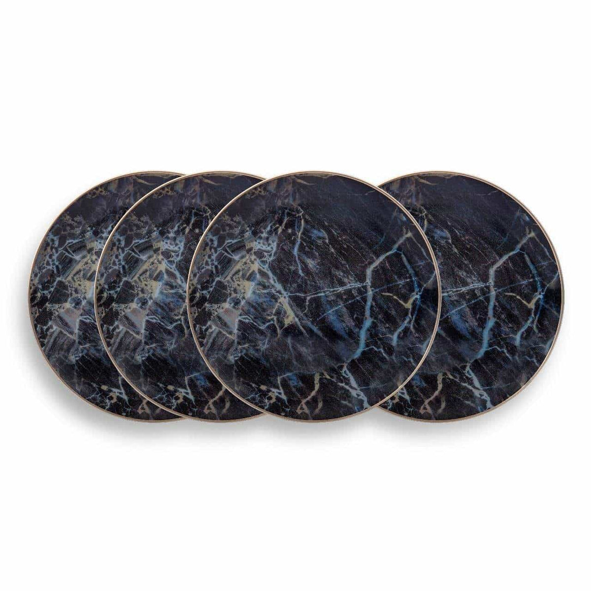 Black Marble Accent Salad Plate-Set of 4