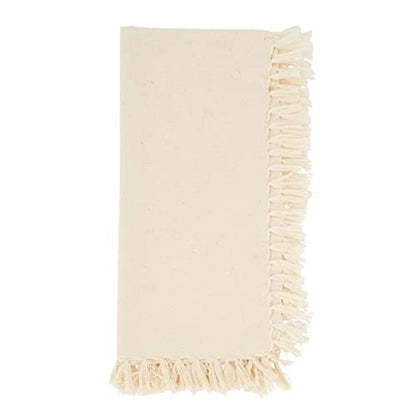 Fennco Styles Lizette Fringed Festive Cotton Napkins 20-inch Square, Set of 4