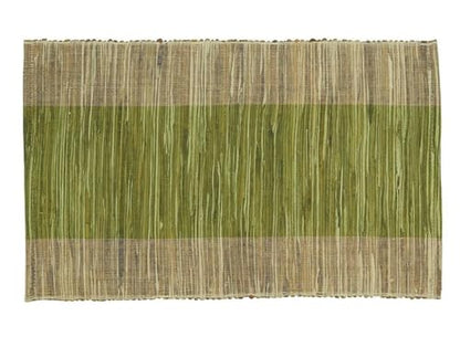 Fennco Styles Modern Water Hyacinth Banded Placemats 14 x 19 Inch, Set of 4 - Shimmering Table Mats for Home Décor, Dining Table, Banquets, Holiday and Special Events