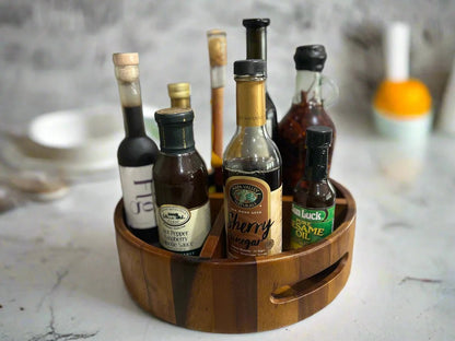 Rotating Lazy Susan Divided Round Tray