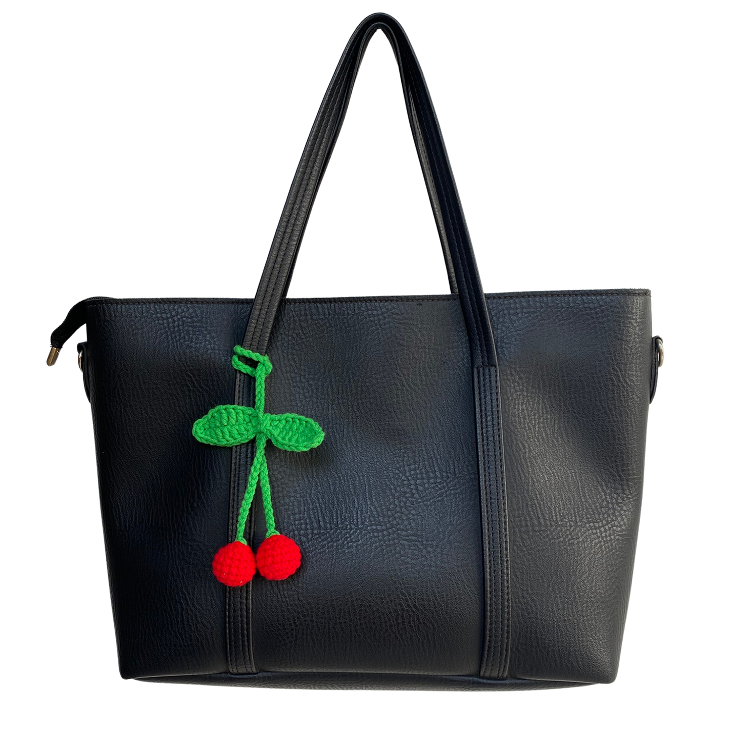 Crochet Car Accessories, Handmade Knitted Potted Plants Car (Red cherry)