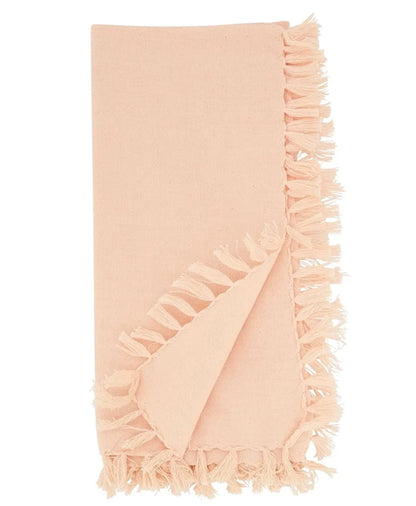 Fennco Styles Lizette Fringed Festive Cotton Napkins 20-inch Square, Set of 4