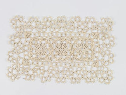 Fennco Styles Handmade All-Over Tatted Lace Doilies, 10-inch Heart Shaped, White Color, Set of 4