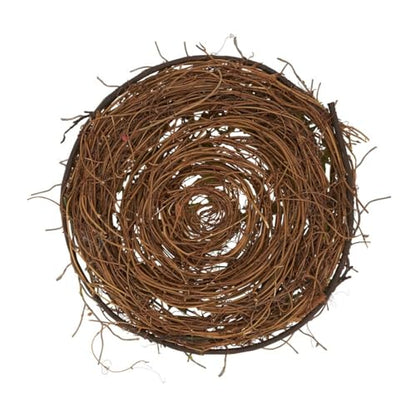 Fennco Styles Handcrafted Twig & Moss Decorative Placemat 15" Round, 1-Piece - Green Rustic Design Table Mat for Home, Christmas Décor, Dining Table, Banquets, Special Events