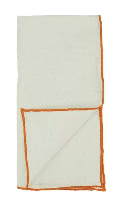Fennco Styles Amelia Collection Classic Stonewashed Border Stitch 100% Pure Linen 20 x 20 Inch Cloth Napkins – Natural Dinner Napkins for Banquet, Wedding, Special Events and Home Décor
