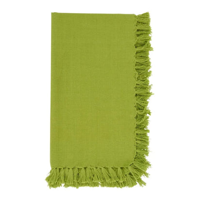 Fennco Styles Lizette Fringed Festive Cotton Napkins 20-inch Square, Set of 4