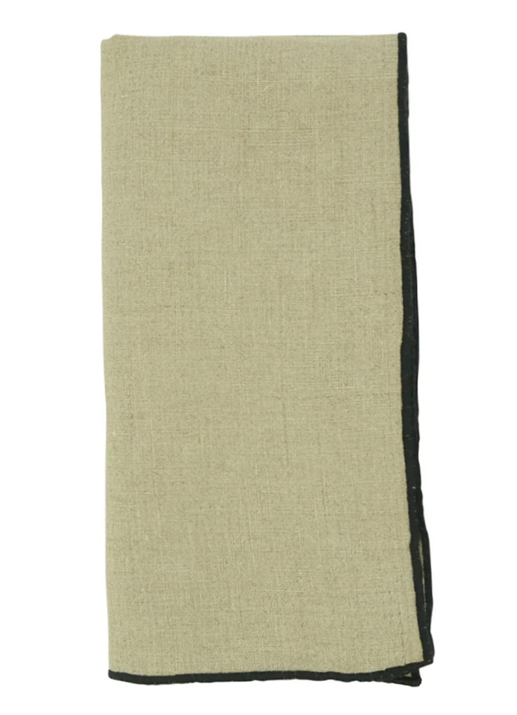 Fennco Styles Amelia Collection Classic Stonewashed Border Stitch 100% Pure Linen 20 x 20 Inch Cloth Napkins – Natural Dinner Napkins for Banquet, Wedding, Special Events and Home Décor