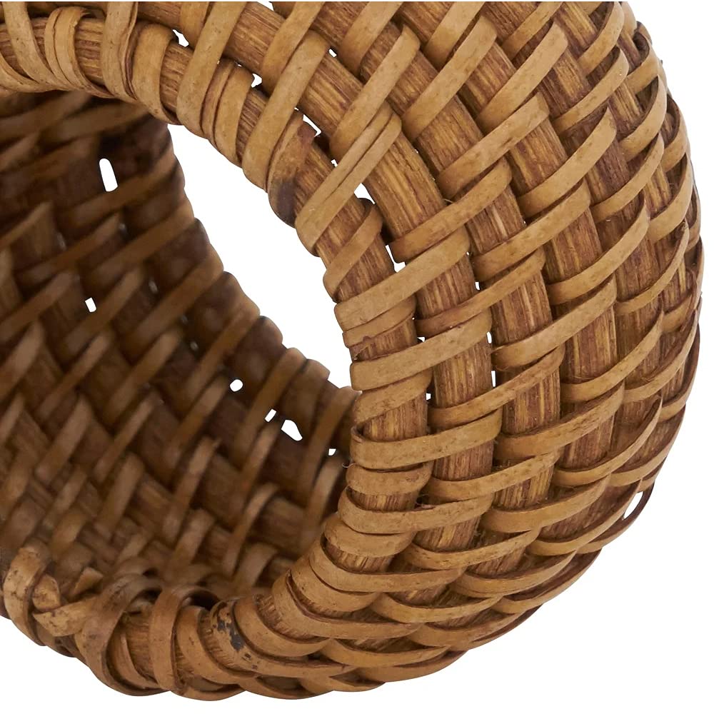 Fennco Styles Hand Woven Rattan Decorative Napkin Rings, Set of 4 - White Napkin Holder for Home, Farmhouse Décor, Banquets, Family Gathering and Special Occasion
