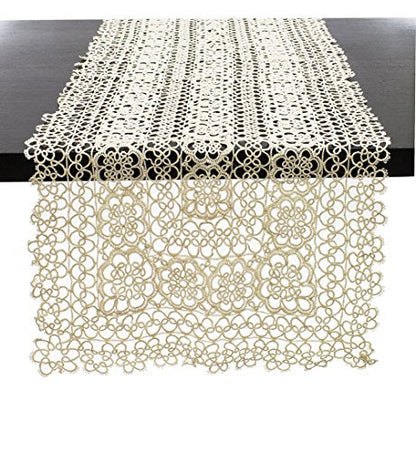 Fennco Styles Handmade All-Over Tatted Lace Doilies, 10-inch Heart Shaped, White Color, Set of 4