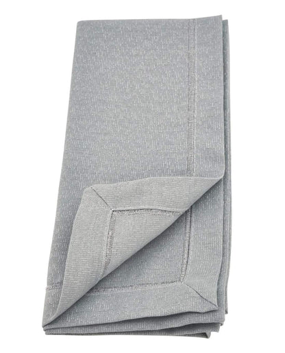 Fennco Styles Stylish Shimmering Design Table Cloth Napkins 19 x 19 Inch, Set of 4 - Silver Dinner Napkins for Home, Dining Room, Banquets and Special Event