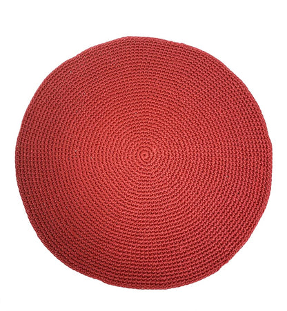 Fennco Styles Handmade Crochet Farmhouse Placemats 14-inch Round, Set of 4 - Decorative Table Mats for Home Décor, Dining Table, Banquets and Special Events