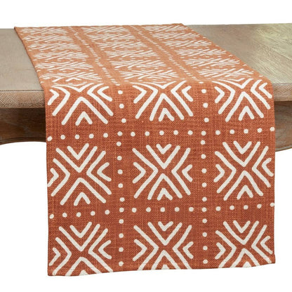 Mud Cloth-Inspired Cotton Table Runner – Black & Natural