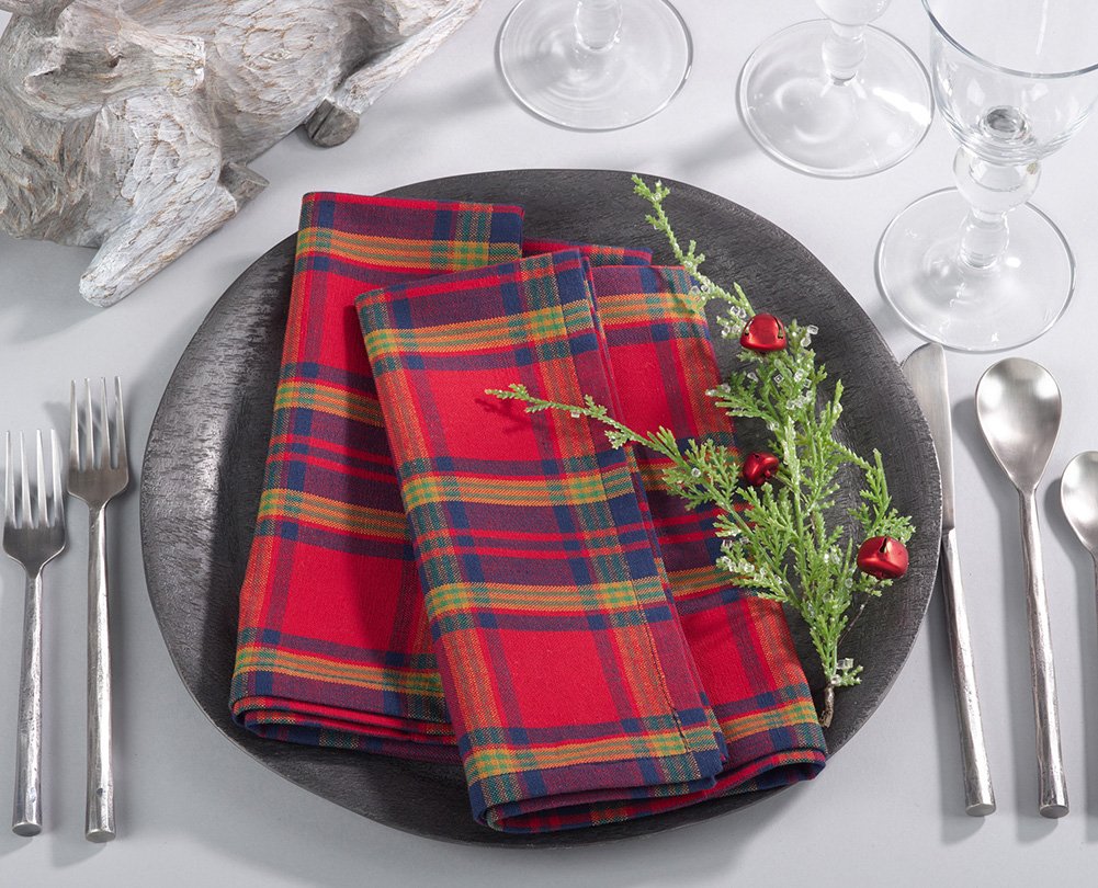 Fennco Styles Classic Plaid Design Tabletop Collection