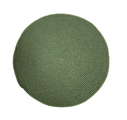 Fennco Styles Handmade Crochet Farmhouse Placemats 14-inch Round, Set of 4 - Decorative Table Mats for Home Décor, Dining Table, Banquets and Special Events