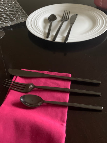 Vibhsa Black Stainless Steel Flatware 36 PC Set