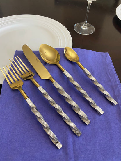 Vibhsa Gold Stainless Steel Flatware Set of 20 PC