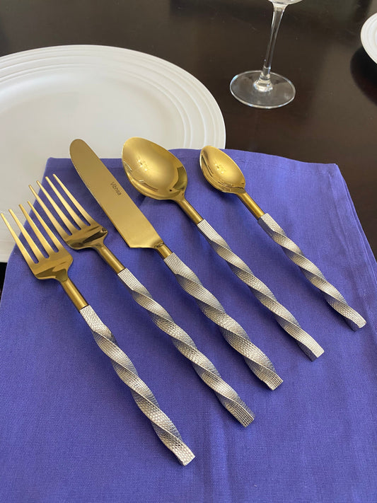 Vibhsa Gold Stainless Steel Flatware Set of 20 PC