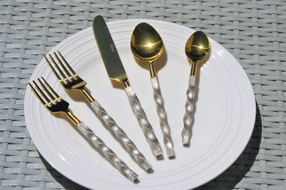 Vibhsa Gold Stainless Steel Flatware Set of 20 PC
