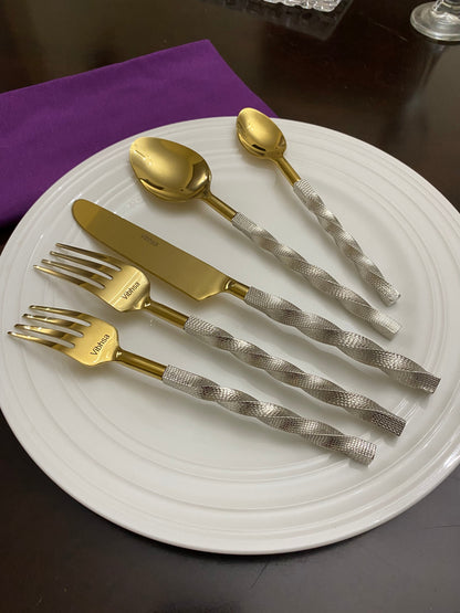 Vibhsa Gold Stainless Steel Flatware Set of 20 PC