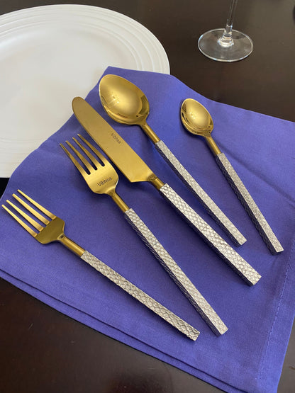 Vibhsa Designer Gold Stainless Steel Flatware Set of 20 PC