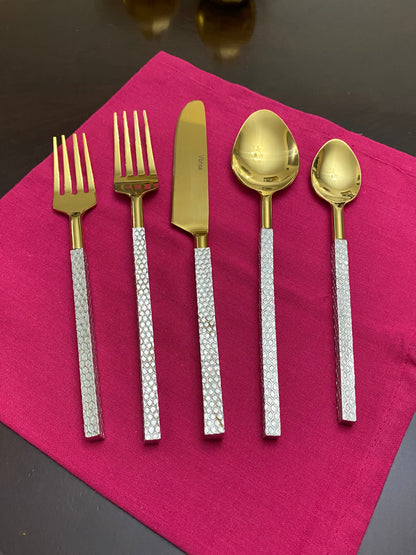 Vibhsa Designer Gold Stainless Steel Flatware Set of 20 PC