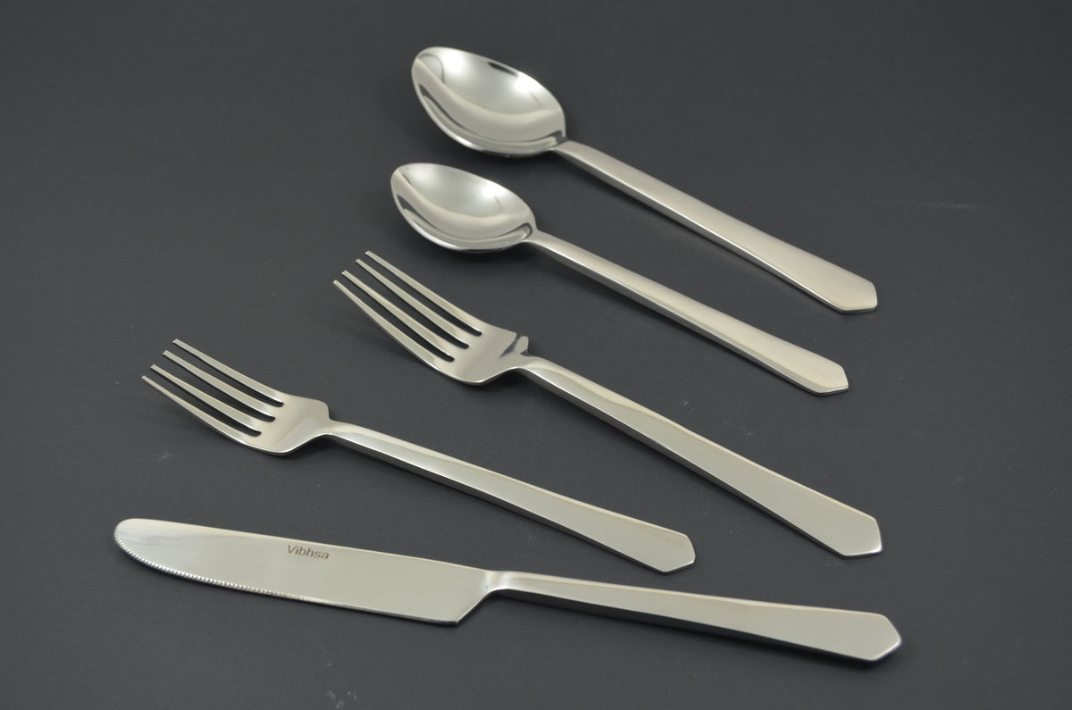 Vibhsa Flatware set of 20 Pieces in Silver Stainless Steel