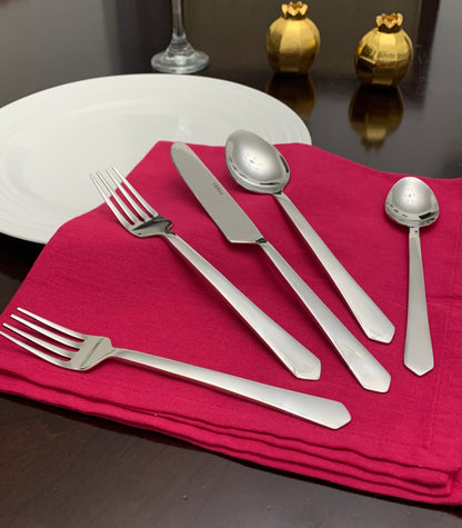 Vibhsa Flatware set of 20 Pieces in Silver Stainless Steel
