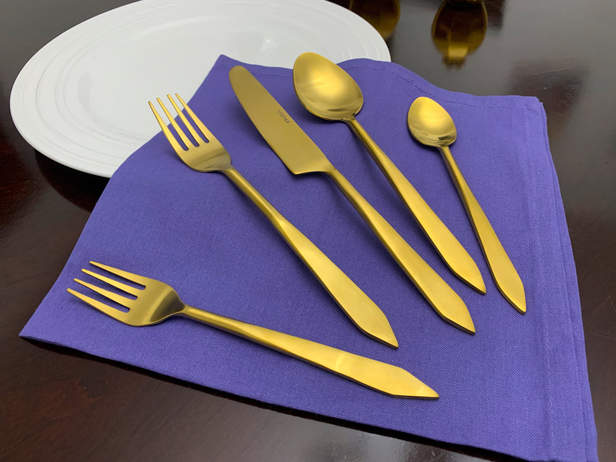 Vibhsa Flatware set of 20 Pieces Gold Stainless Taj Look