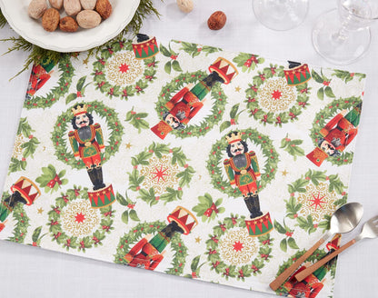 Fennco Styles Nutcracker Holiday Table Runner 16" W X 70" L - Red & Green Festive Table Cover for Christmas Décor, Dining Room, Banquet, Family Gathering and Special Events