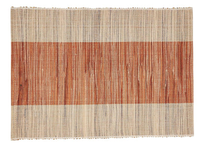Fennco Styles Modern Water Hyacinth Banded Placemats 14 x 19 Inch, Set of 4 - Shimmering Table Mats for Home Décor, Dining Table, Banquets, Holiday and Special Events