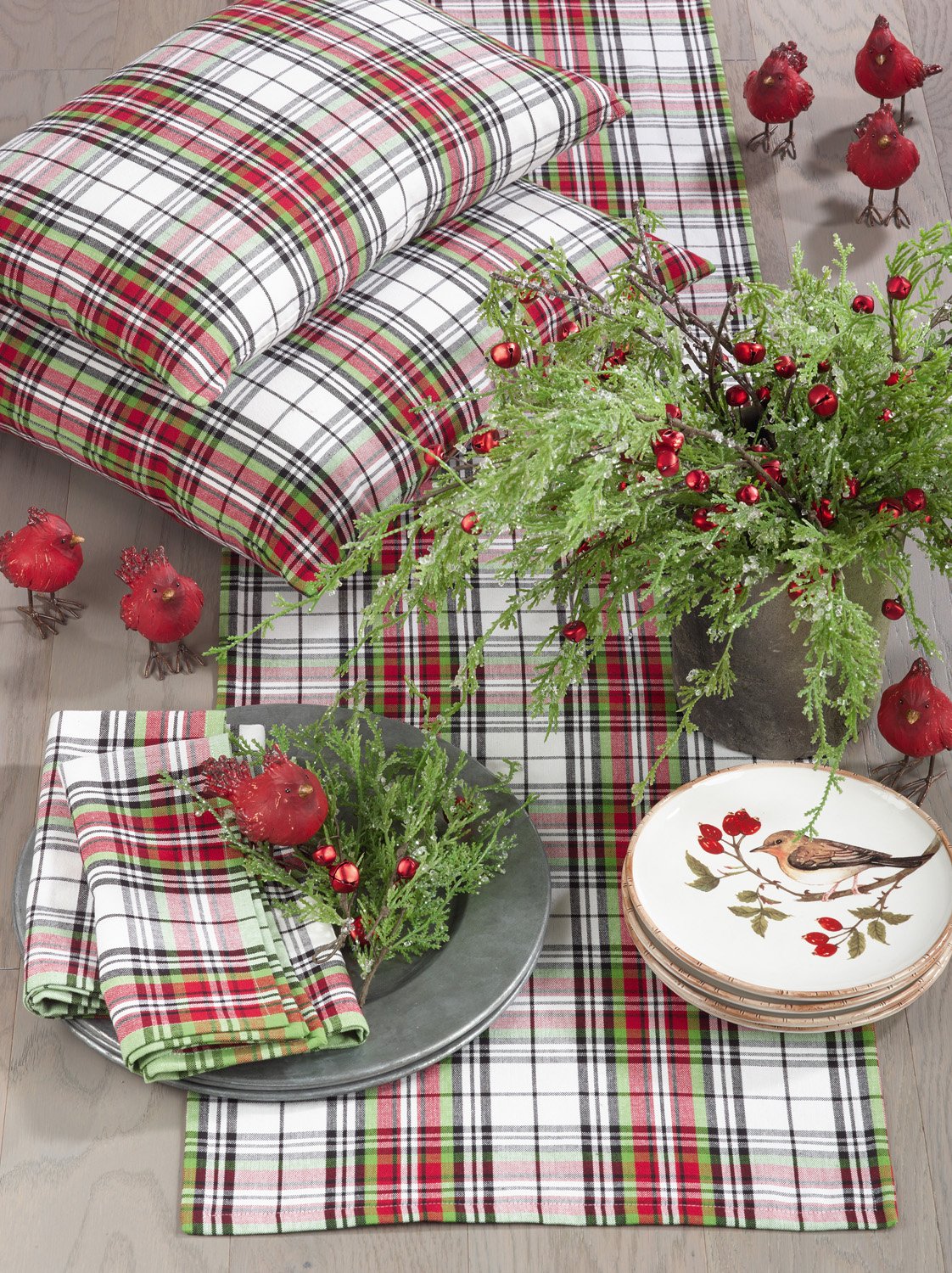 Fennco Styles Classic Plaid Design Tabletop Collection