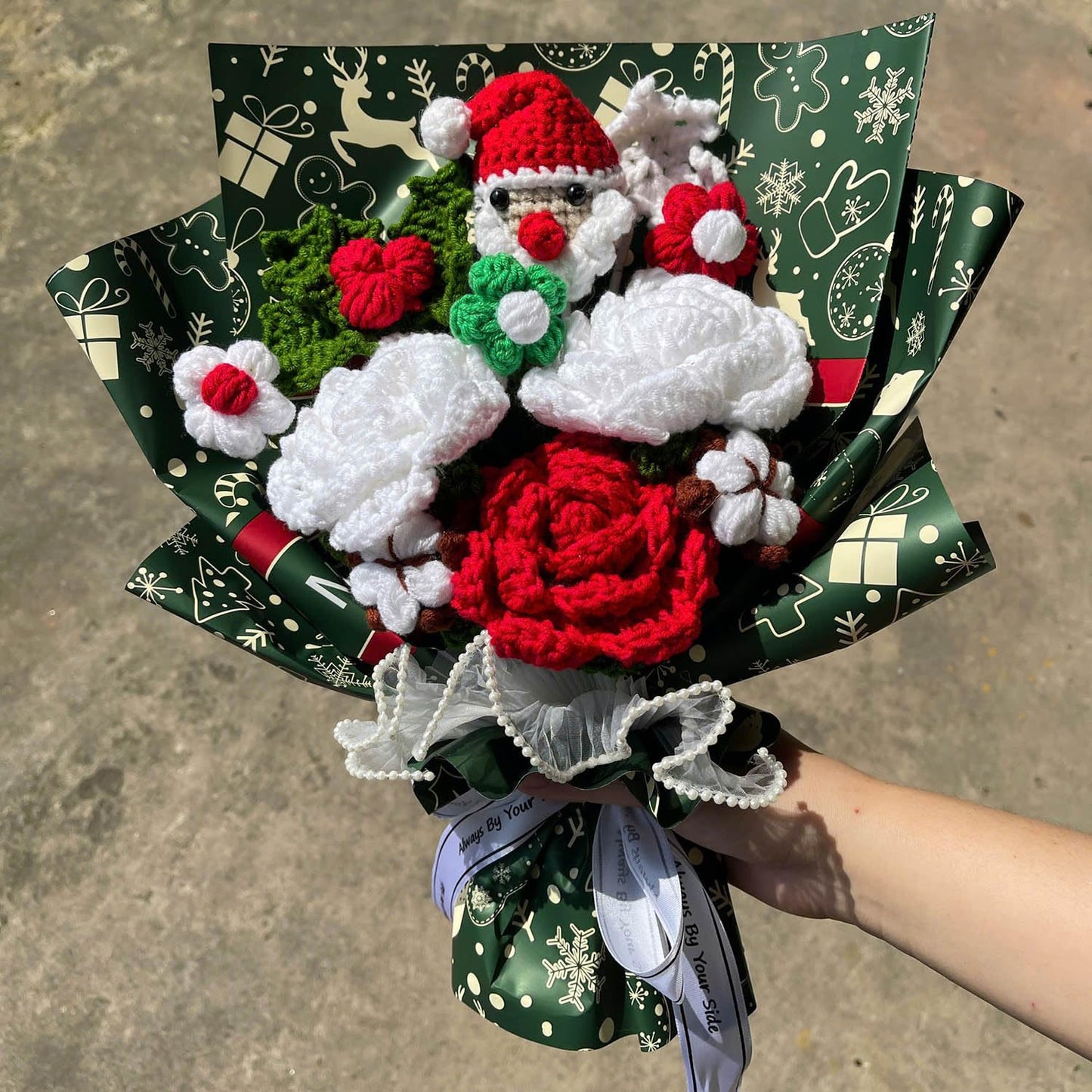 Completed Crochet Flowers Bouquet (Christmas Rose)
