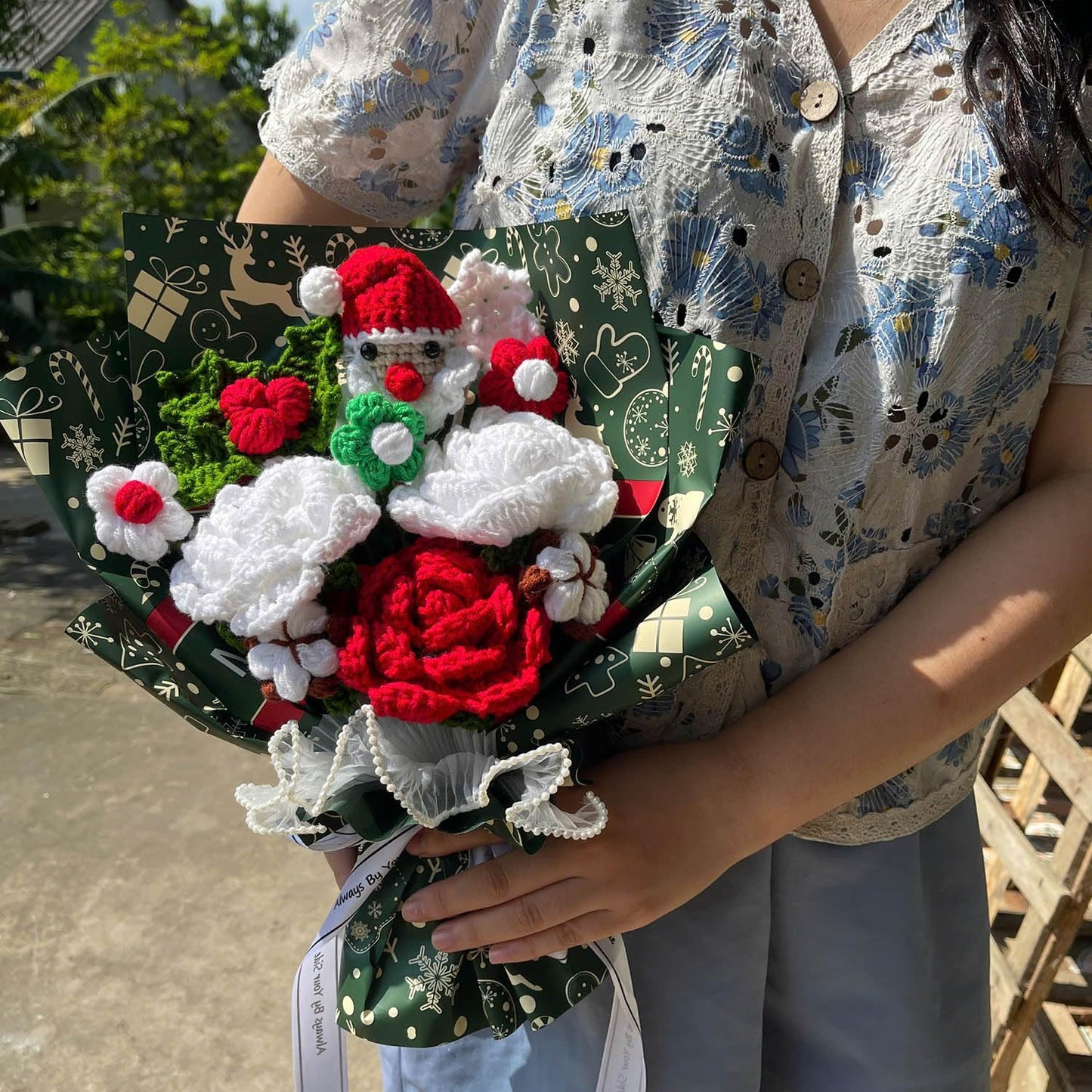 Completed Crochet Flowers Bouquet (Christmas Rose)