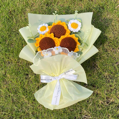 Completed Crochet Flowers Bouquet (Sunflowers)