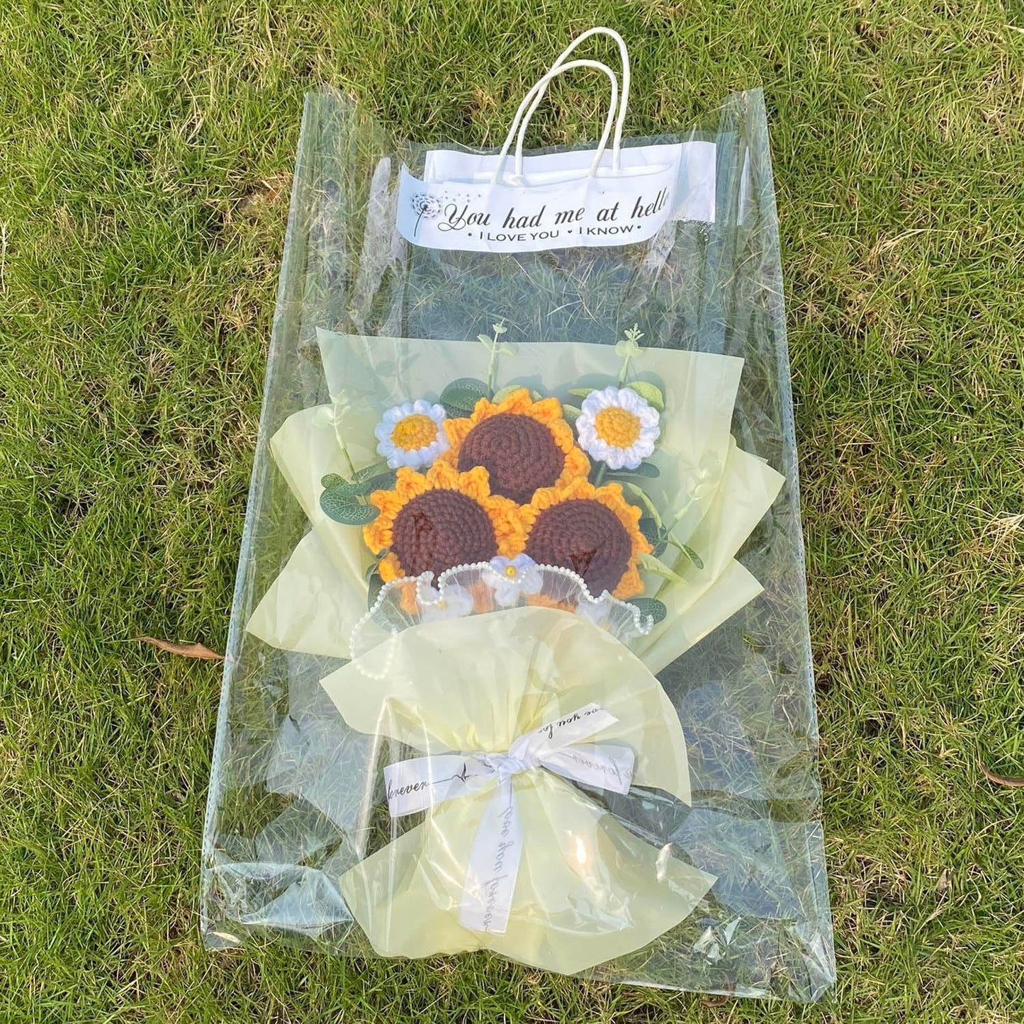 Completed Crochet Flowers Bouquet (Sunflowers)