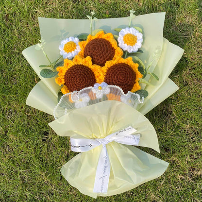 Completed Crochet Flowers Bouquet (Sunflowers)