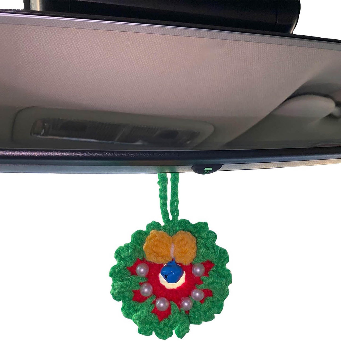 Crochet Car Accessories, Handmade Knitted Potted Plants Car (Christmas circle)
