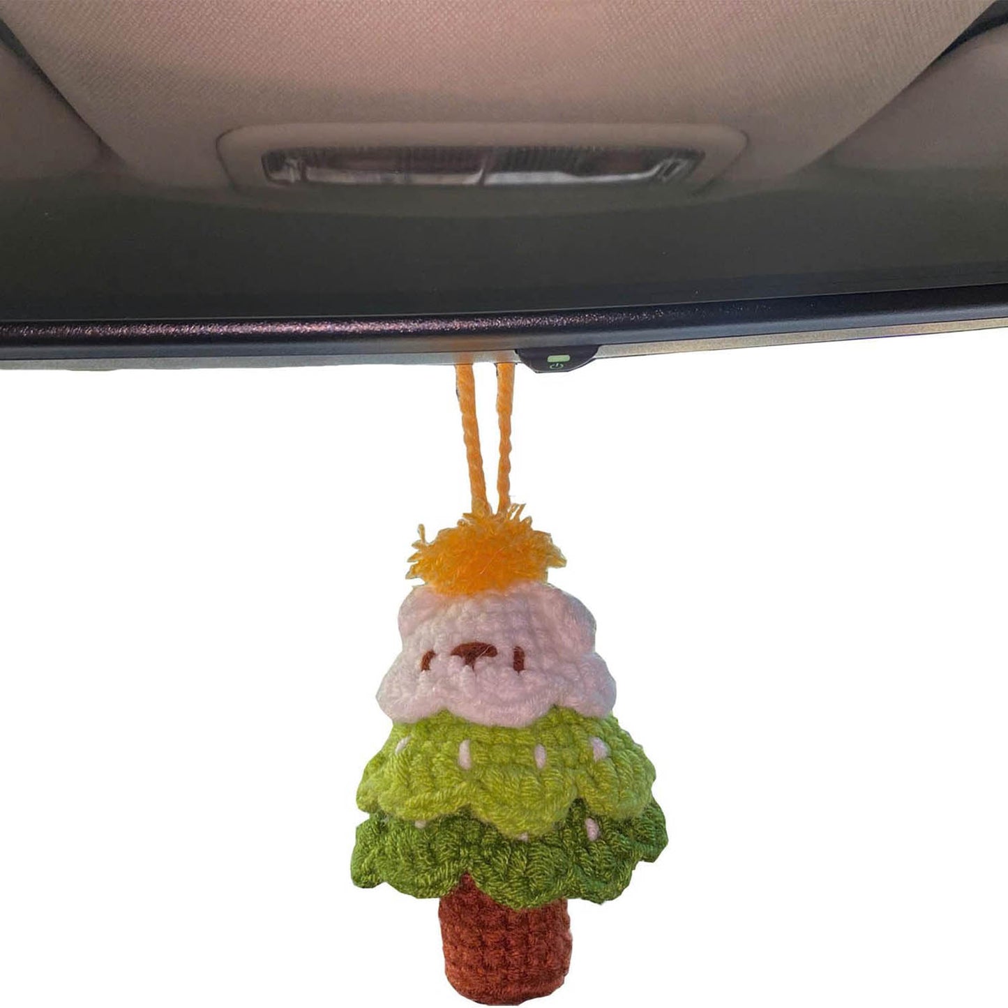 Crochet Car Accessories, Handmade Knitted Potted Plants Car (Christmas tree)