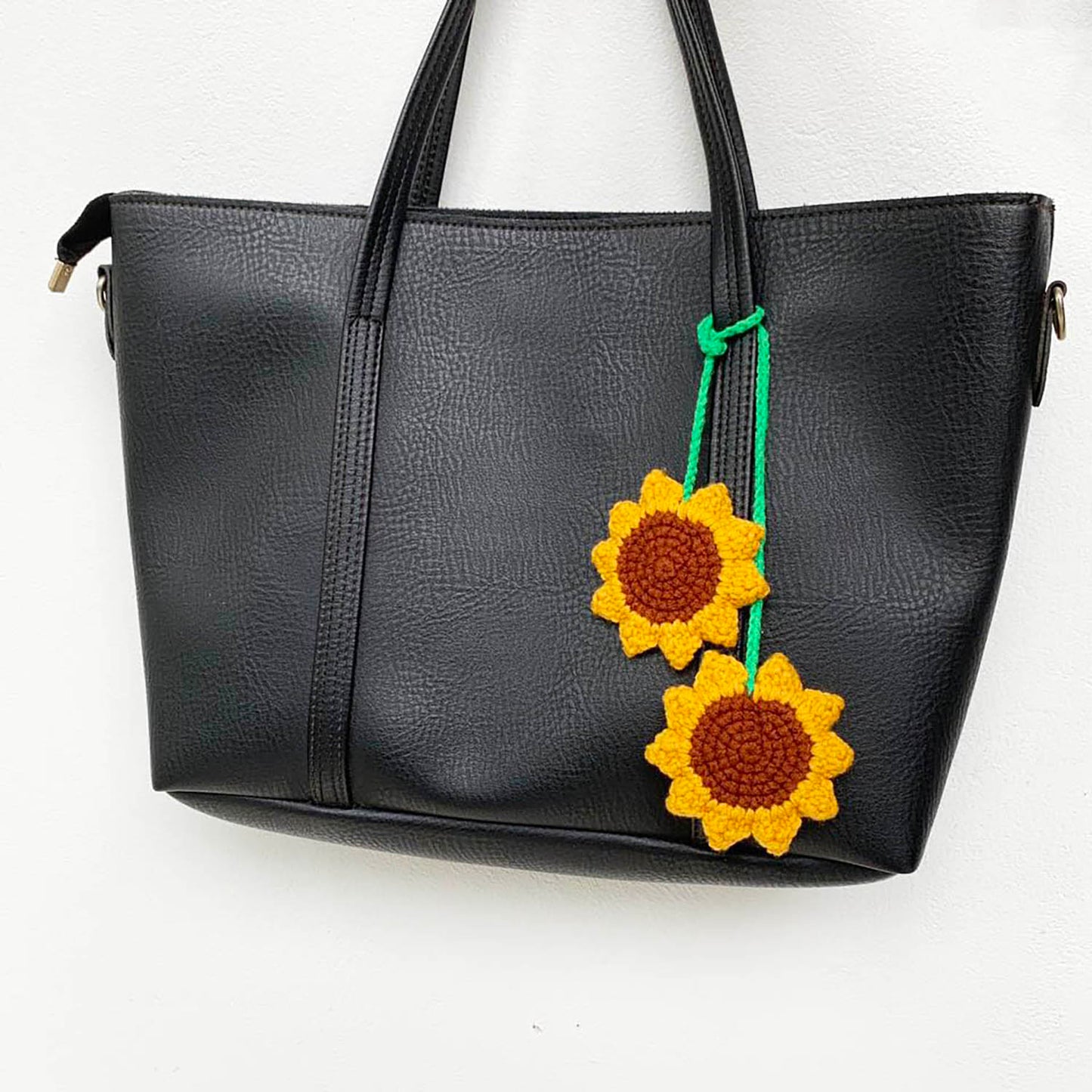 Crochet Car Accessories, Handmade Knitted Potted Plants Car (Sunflowers)