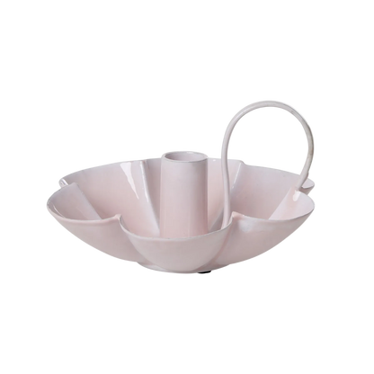 Metal Flower Shape Candle Holder in Soft Pink