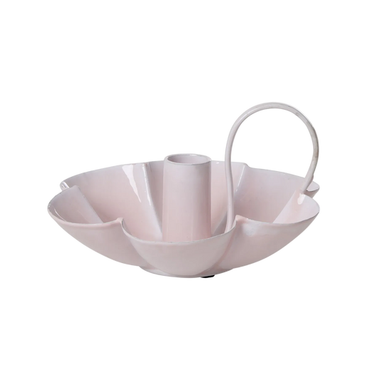 Metal Flower Shape Candle Holder in Soft Pink