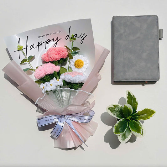 Handmade Crochet Flower Bouquet (Pink Crochet)